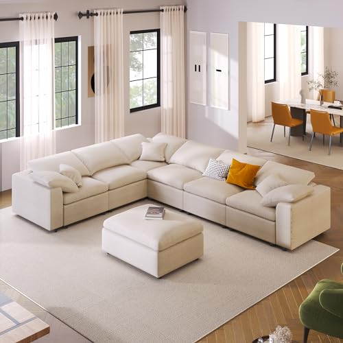 Modular Sectional Sofa with Ottoman, U-Shaped Lounge Couch H930