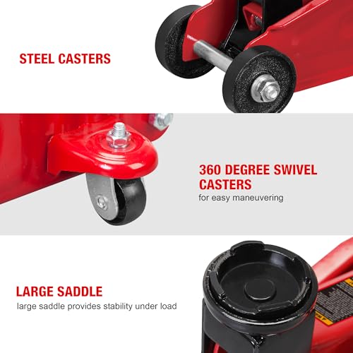 Hydraulic Trolley Floor Jack with Storage Case, 1.5 Ton Capacity G957043