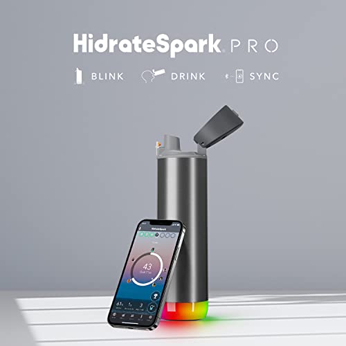 Smart Water Bottle with Bluetooth Tracking, 21oz, Black H337441