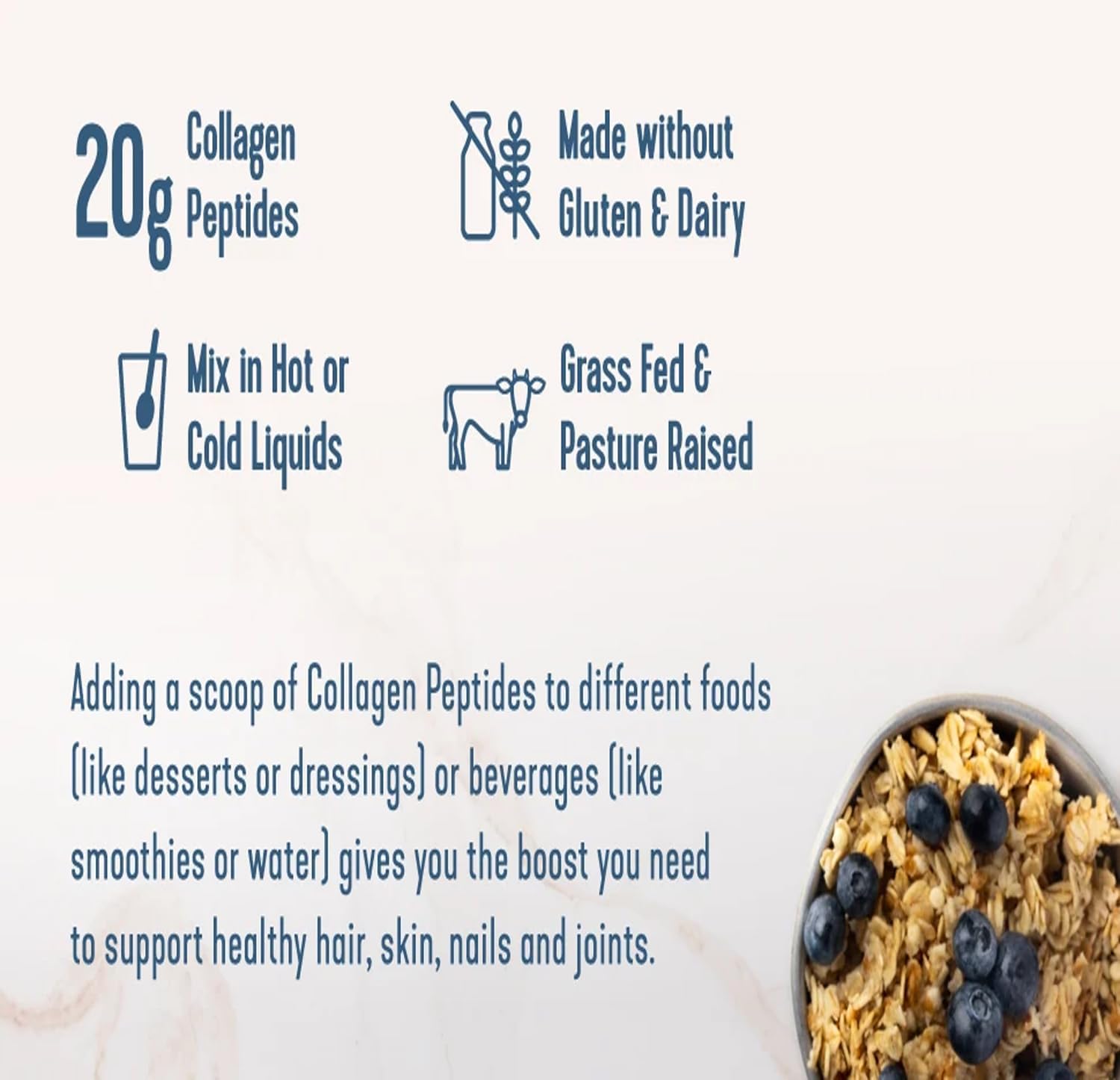 Collagen Peptides Powder, Unflavored, 24 oz E27268