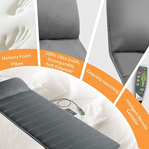 Vibration Massage Mat with Adjustable Pillow, 10 Motors & 6 Heating Pads Q83718