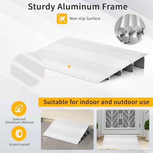 Door Threshold Ramp with Non-Slip Surface, 3 Inch Rise for Wheelchairs and Scooters Q959
