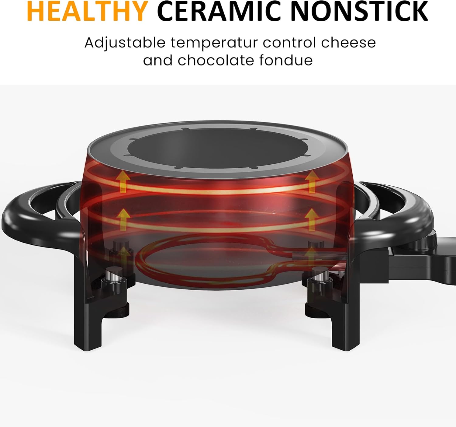 Electric Fondue Pot Set with Adjustable Temperature Control, 3 Quart, 8 Forks S5737