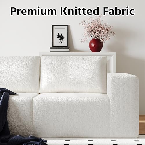 Modular Sectional Couch with L-Shape Chaise, Deep Seat, White Q446344
