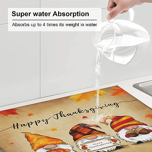 Marble White Dish Drying Mat for Kitchen Counter, Absorbent Microfiber, 16x18 inch A451