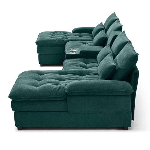 Modular Sectional Sofa with Ottoman, U-Shaped Lounge Couch H930