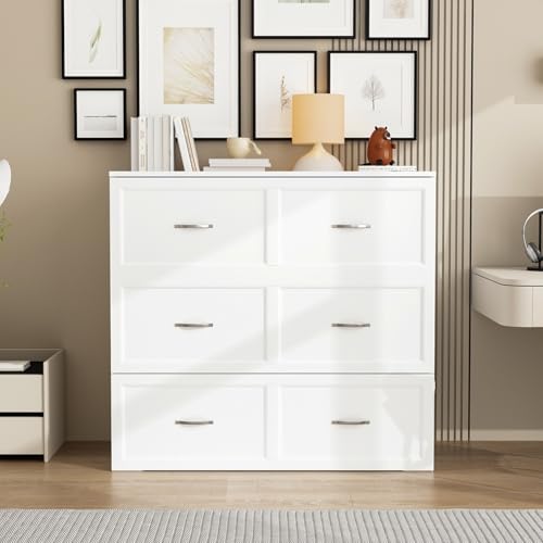Twin Murphy Bed with Charging Station and Drawer R7073