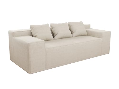Small Sofa Loveseat with 2 Pillows, Cat-Scratch Resistant Linen, Grey K916760