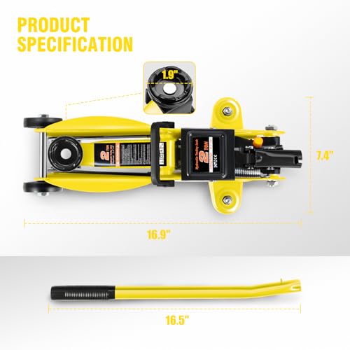 Floor Jack 3 Ton Capacity, Low Profile Heavy Duty Hydraulic Car Jack, Lifting Range 3"-20" O821