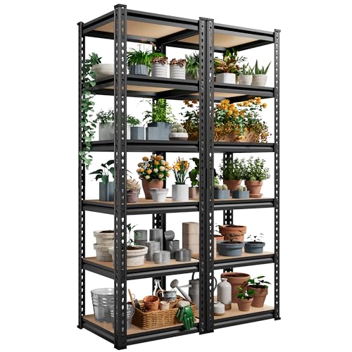 Storage Shelves 6 Tier Heavy Duty Metal Shelving Adjustable L7515