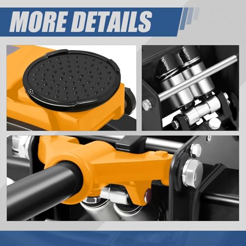4 Ton Low Profile Floor Jack, Heavy Duty Steel Hydraulic with Dual Pistons Quick Lift Pump P3195