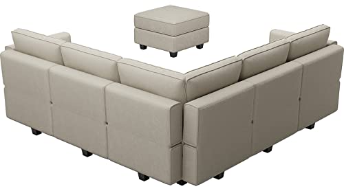 Modular Velvet Sectional Sofa with Chaise Lounge and Storage X4138