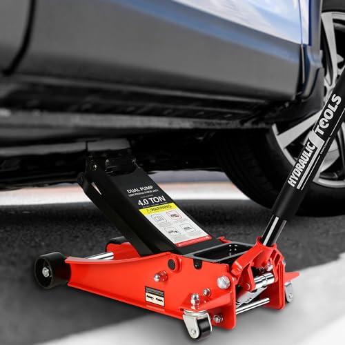 Heavy Duty Hydraulic Floor Jack, Low Profile Steel Racing Jack, 2 Ton Capacity, Blue H1350
