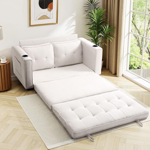 Sleeper Sofa Bed Convertible Futon for Small Spaces, Dark Blue F79197
