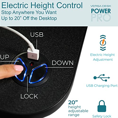 Electric Standing Desk Converter, Height Adjustable Sit to Stand Riser, Dual Monitor Workstation, Black Z74939