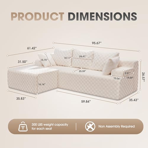 Modular L-Shape Sectional Sofa with Oversized Chaise A47792