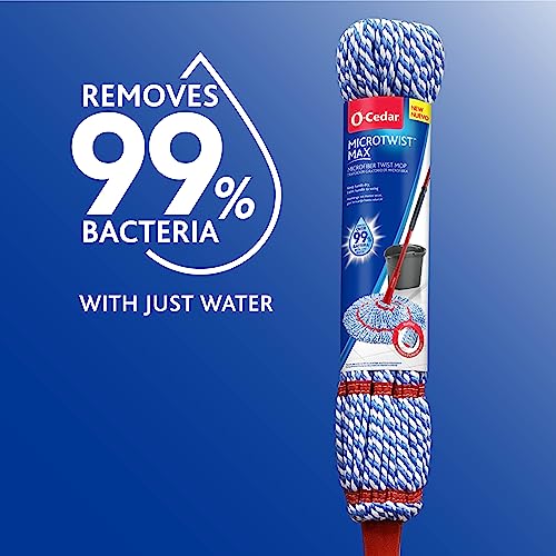 Microfiber Twist Mop with 2 Extra Refills, Hands-Free Wringing, 18-Inch Head, Safe on All Floors U710302