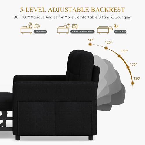 Convertible Sofa Bed 3-in-1 Sleeper with Adjustable Backrest I87565