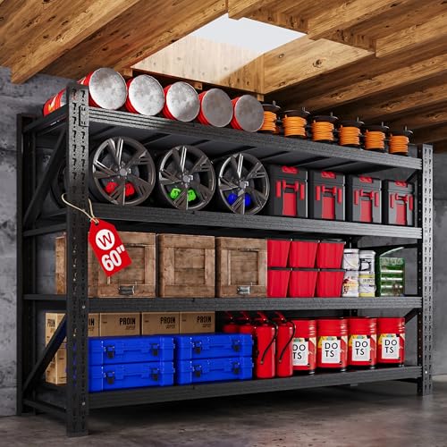 Heavy Duty 4-Tier Metal Garage Shelving Unit, Adjustable Steel Storage Rack D5378