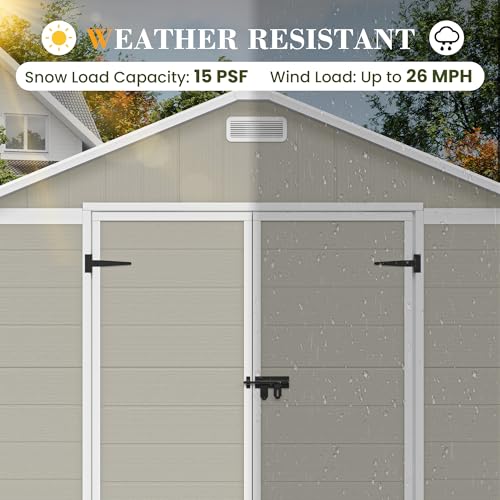 Outdoor Storage Shed 6 x 6 FT Resin Garden Shed with Lockable Door U891