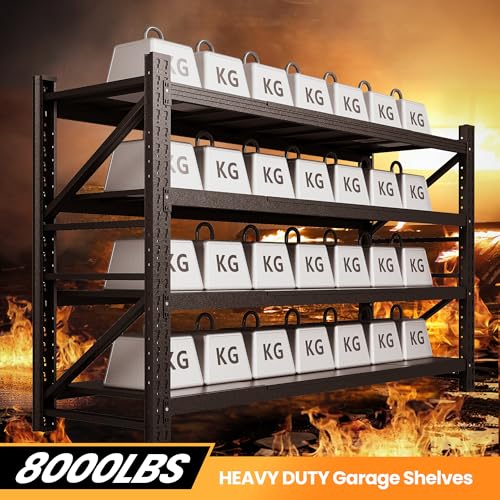 Heavy Duty 4-Tier Metal Garage Shelving Unit, Adjustable Steel Storage Rack D5378