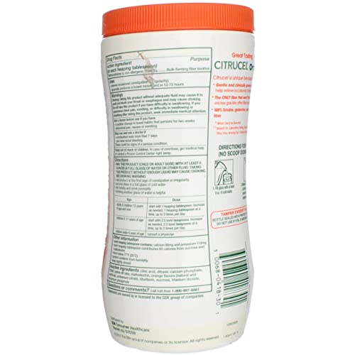 Fiber Therapy Powder for Occasional Constipation Relief, Orange Flavor, 30 oz (Pack of 3) P640