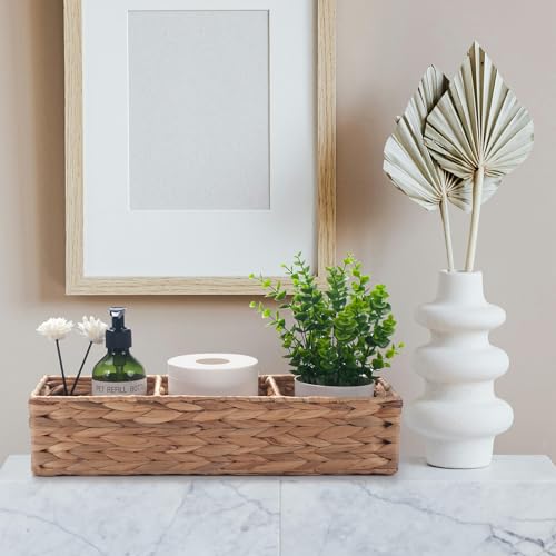 Water Hyacinth Toilet Tank Basket with 3 Dividers Z283806