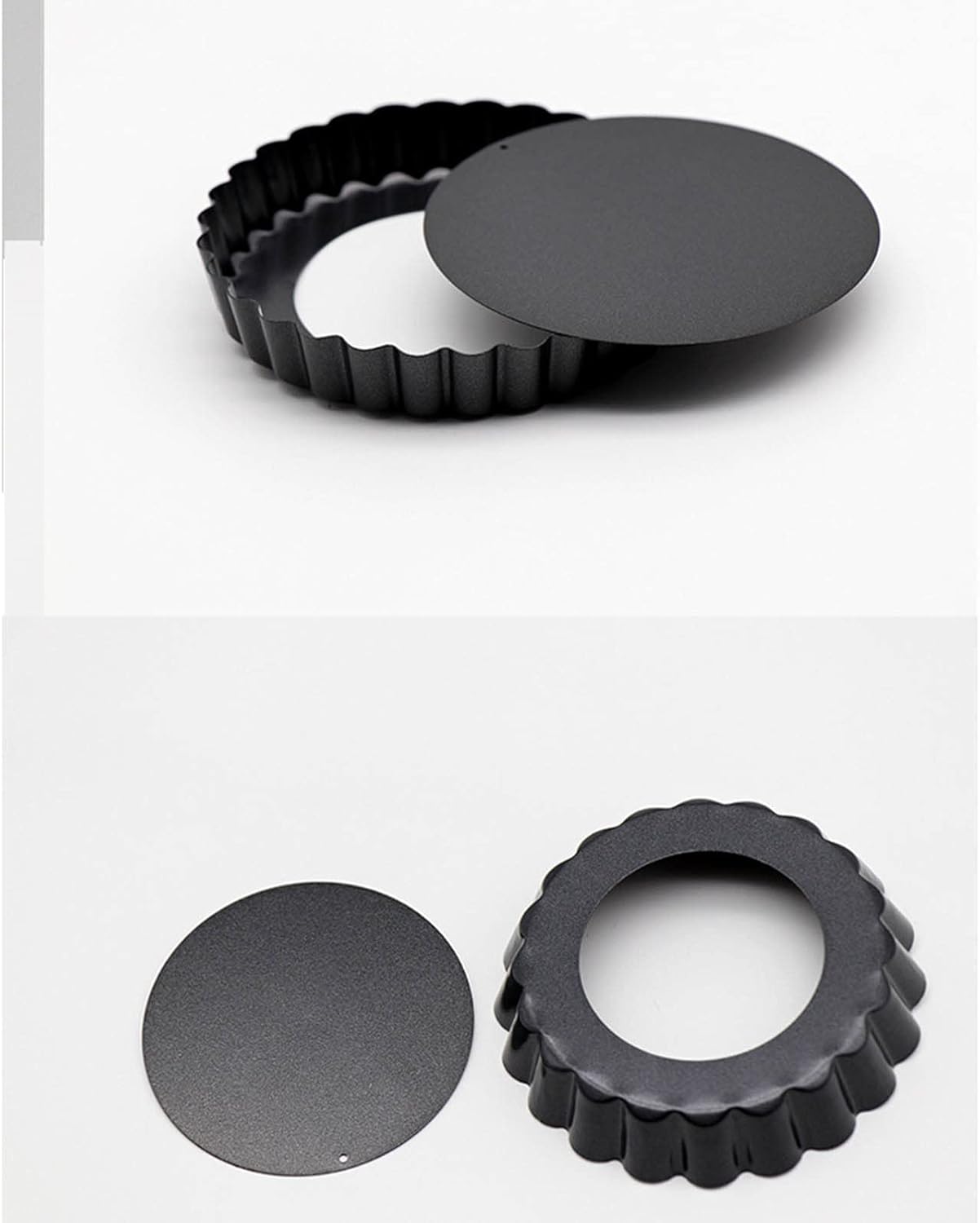 6 pcs 3" Mini Tart Pans Removable Bottom, Carbon Steel Baking Tool I38034