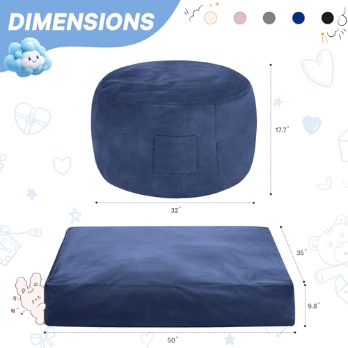 Giant Bean Bag Chair Convertible Bed with Microfiber Cover X2136
