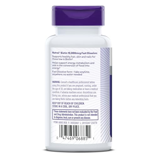 Biotin 10000mcg Dietary Supplement, 200 Tablets C69831