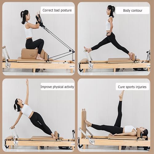 Foldable Pilates Reformer for Home Gym Strength Training S737503