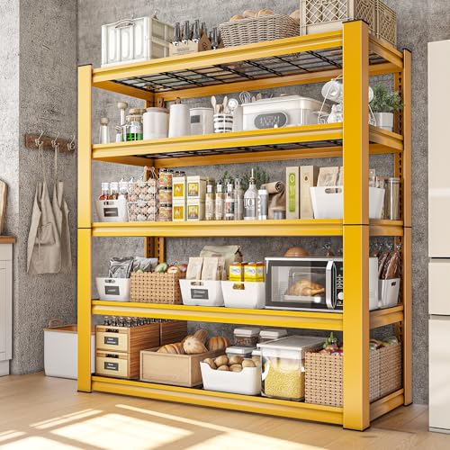 Heavy Duty Metal Shelving 5 Tier Adjustable Storage Shelves, 72" H x 35.5" W x 16" D, Black D96275