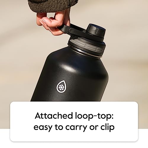 40 oz Double Wall Vacuum Insulated Stainless Steel Water Bottles 2-Pack, Gray/Pine U424566
