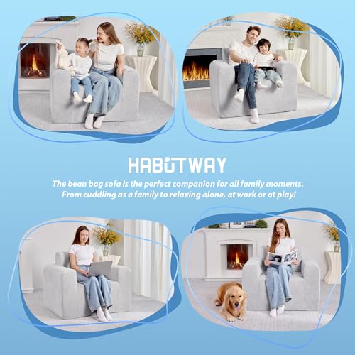 Giant Bean Bag Chair with Armrest for Adults and Kids H1960