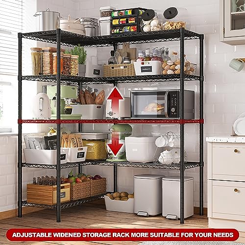 Metal Storage Shelving Unit 5-Tier Heavy Duty Adjustable Wire Shelves F25196