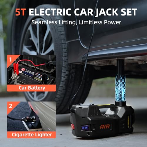 Car Jack 5 Ton 12V Portable Hydraulic Vehicle Lift with Inflator Pump P51948