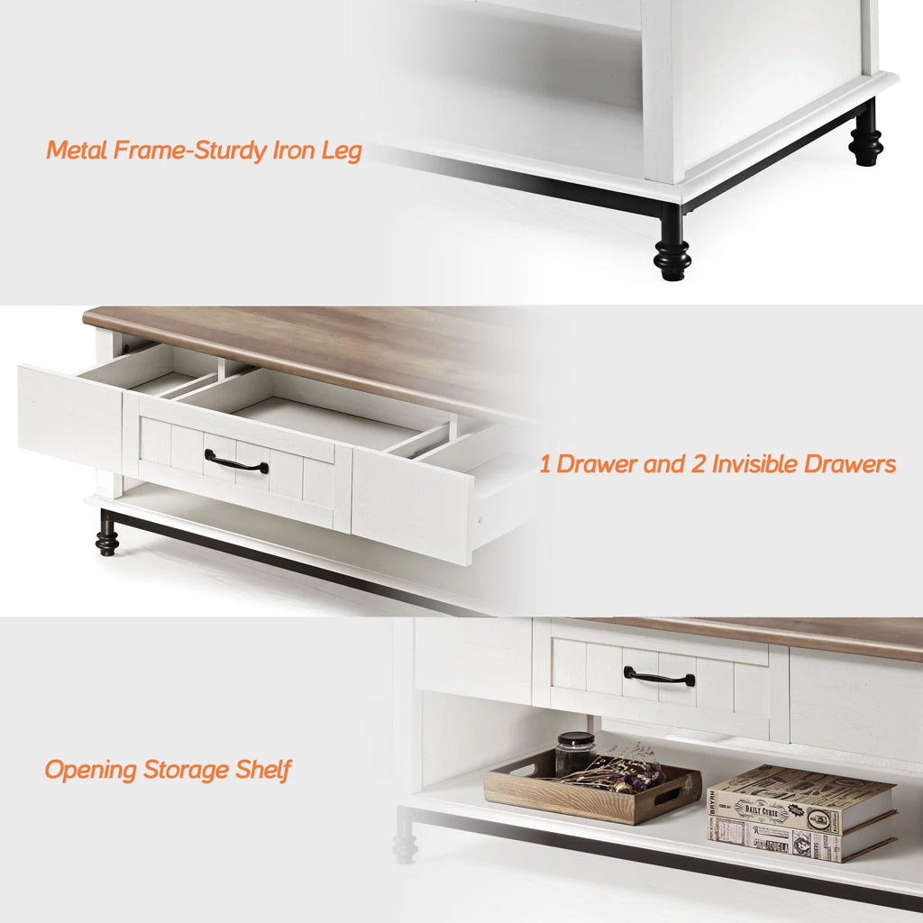 Farmhouse Coffee Table with Storage Drawer R81731