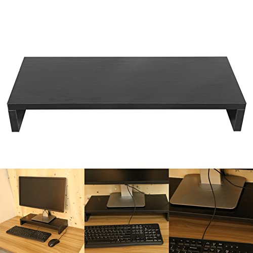 Wooden Monitor Stand Riser with LED Shelf for Desk W4936