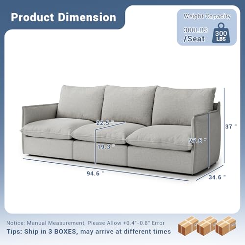 Modular Sectional Sofa, Waterproof Down Filled, Dark Gray C7587
