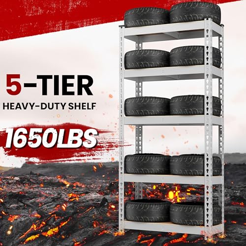 5-Tier Adjustable Metal Shelving Unit for Garage, Pantry, and Warehouse M7734