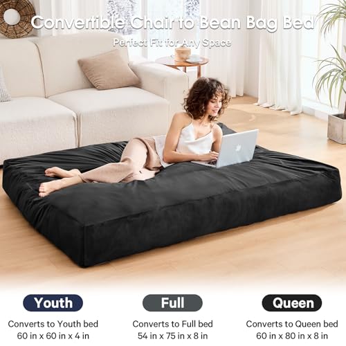 Giant Bean Bag Chair Convertible Bed with Microfiber Cover X2136