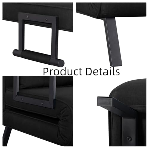 Sleeper Sofa Bed with Side Pocket, Convertible Futon Couch for Living Room X8857