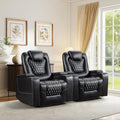 Recliner Chair with USB Ports and Cup Holders, PU Leather, Red F8675