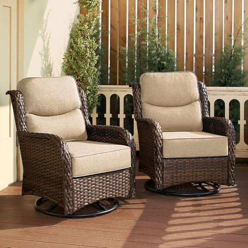 Outdoor Wicker Conversation Set with Cushions, 7 Pieces P4930