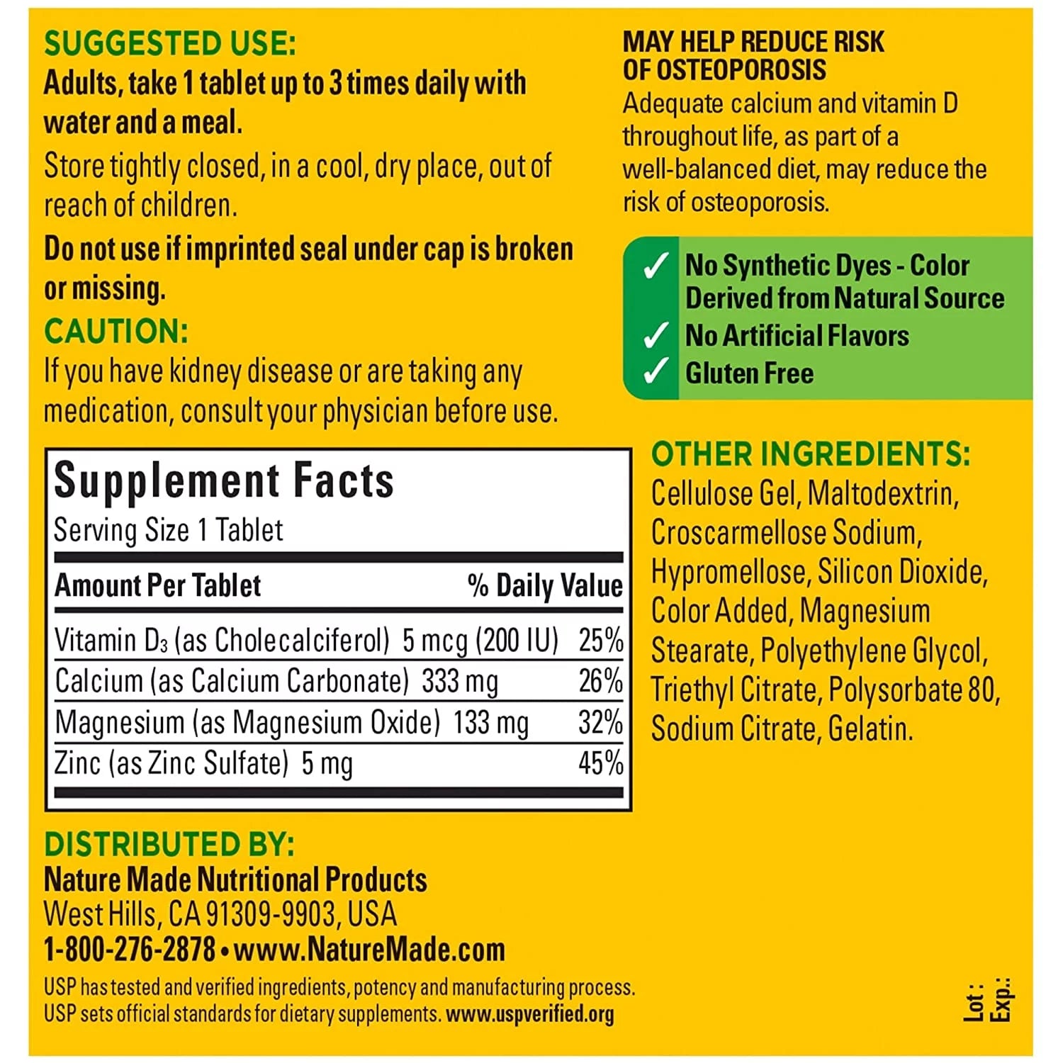 Calcium Magnesium Zinc Tablets, 300 Count, 2-Pack T750039