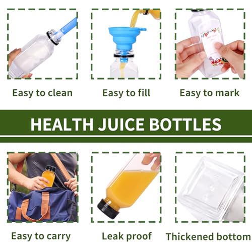 12oz Empty Plastic Juice Bottles with Black Lids J1274