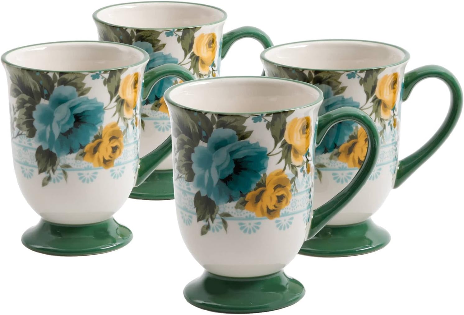 Rose Shadow 18-Ounce Latte Mug Set, Set of 4 G26908