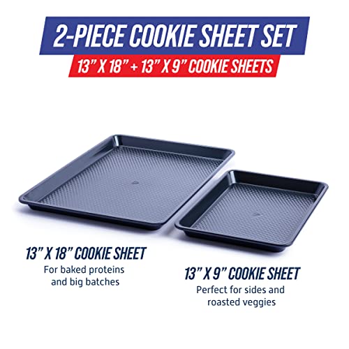 Half and Quarter Cookie Sheet Baking Pan Set, Nonstick, Dishwasher Safe I7738