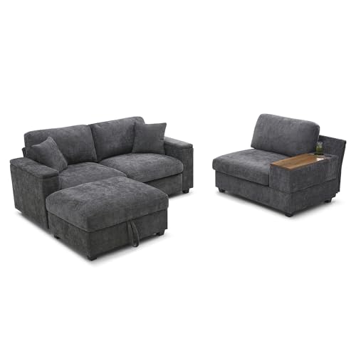 Modular Sectional Sofa with Ottoman, U-Shaped Lounge Couch H930