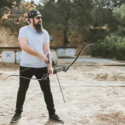 58" Takedown Recurve Bow and Arrow Set for Adults Beginners, Right Hand, 30-70lb R207948